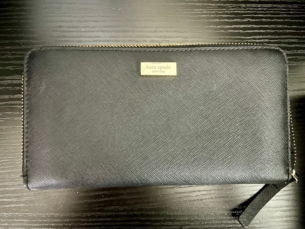 Kate Spade New York Cameron Street Lacey Black Saffiano Leather Wallet